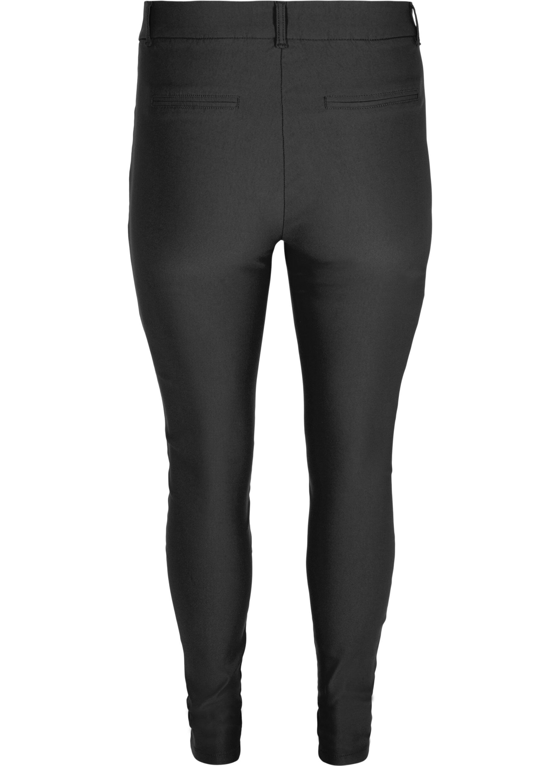 Zizzifashion Cropped trousers with a light shine, Black, Packshot image number 1