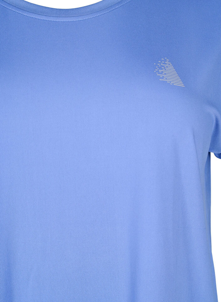 Solid-coloured workout T-shirt, Blue, Packshot image number 2