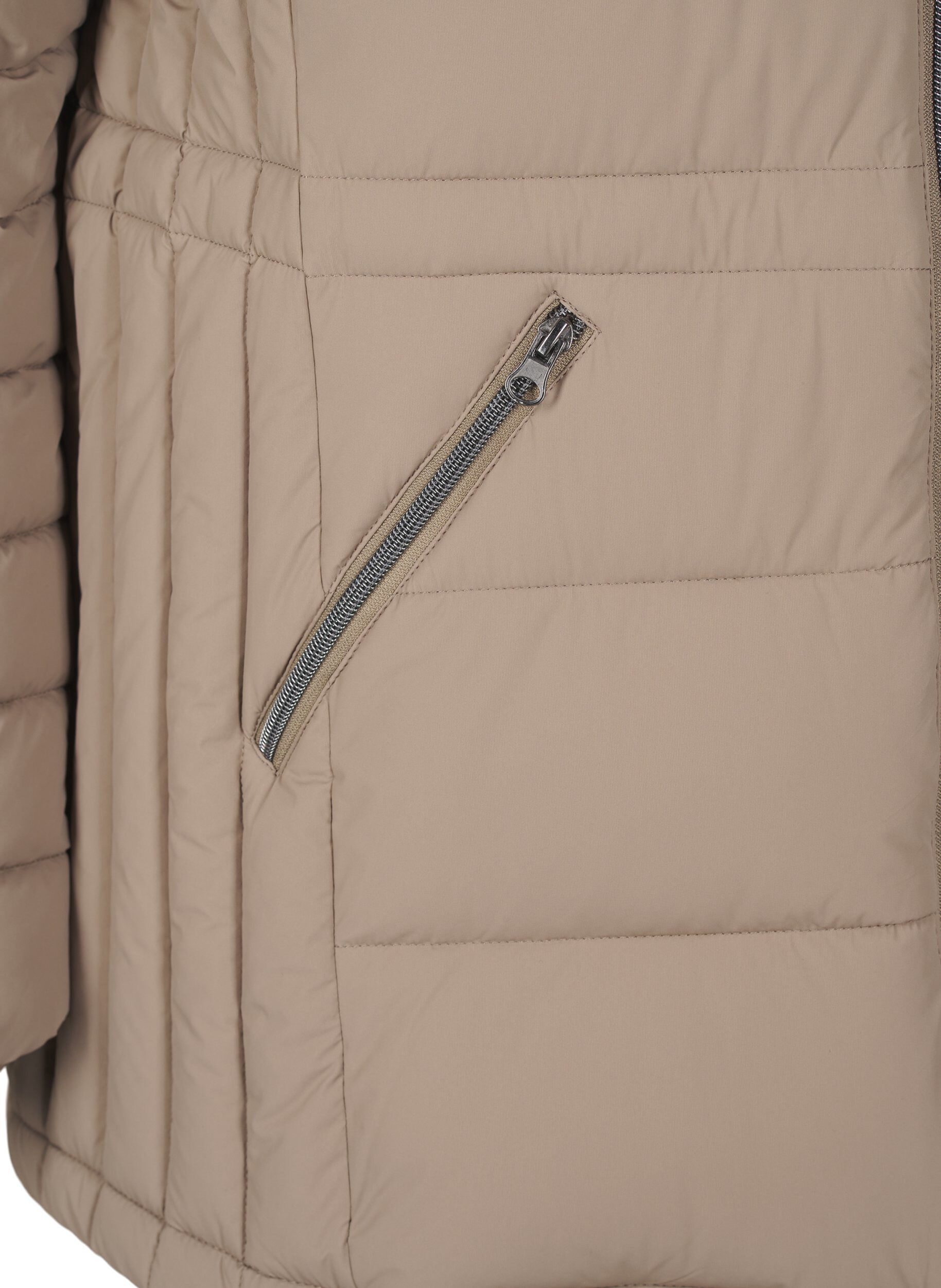 Zizzifashion Short puffer jacket with pockets, Beige, Packshot image number 3