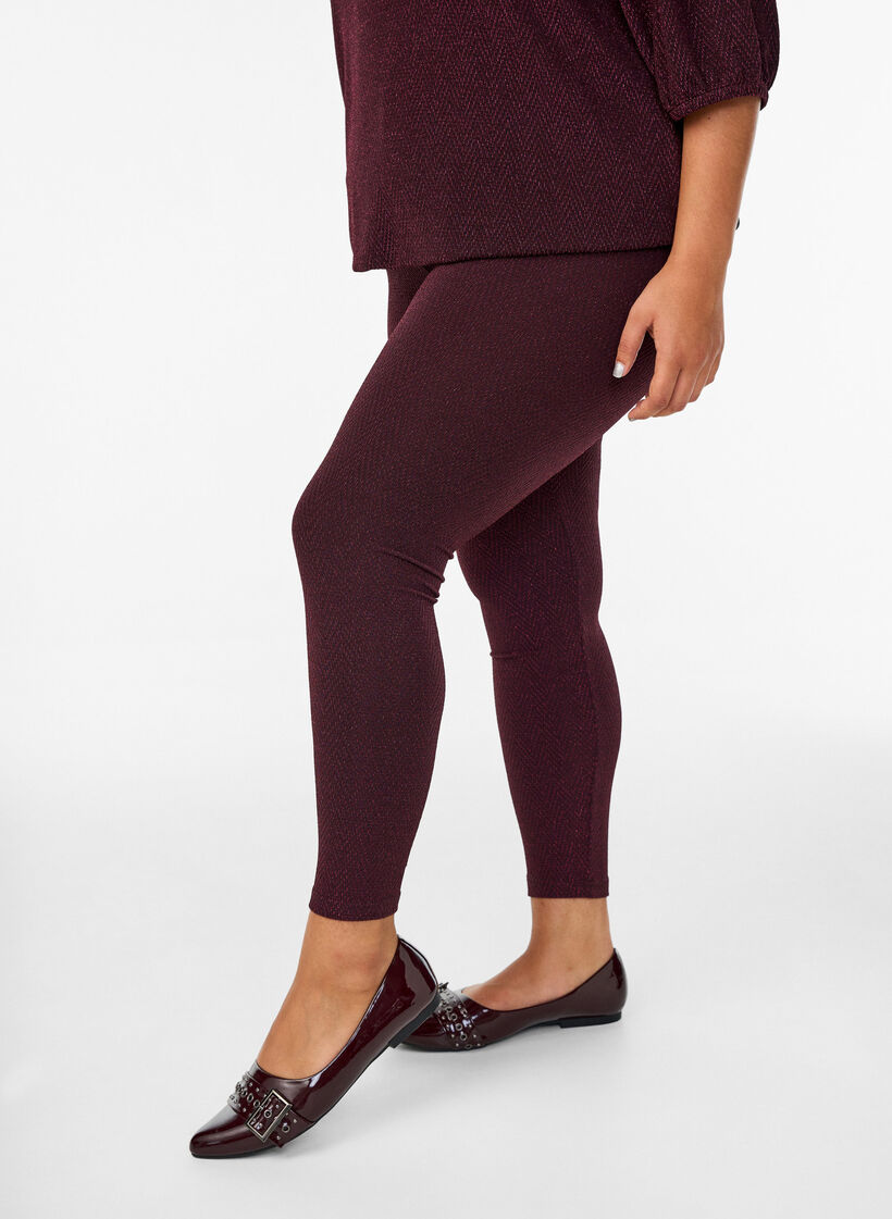 Glitter pattern leggings, Dark Bordeaux, Model image number 0