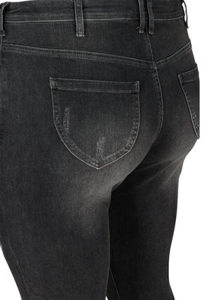 Super slim Amy jeans with distressed look, Grey Denim, Packshot image number 3