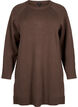 Knitted dress with a round neck and slit, Brown, Packshot image number 0