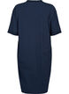 FLASH - Short sleeved midi dress in cotton, Navy Blazer, Packshot image number 1