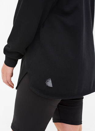 Sweatshirt with hood and slits, Black, Model image number 2