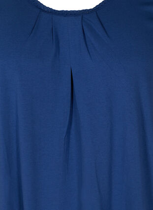 Short-sleeved dress in cotton, Twilight Blue, Packshot image number 2