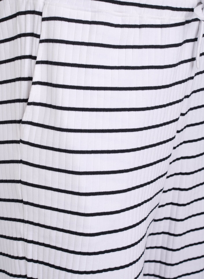 Loose night trousers with stripes, White, Packshot image number 2