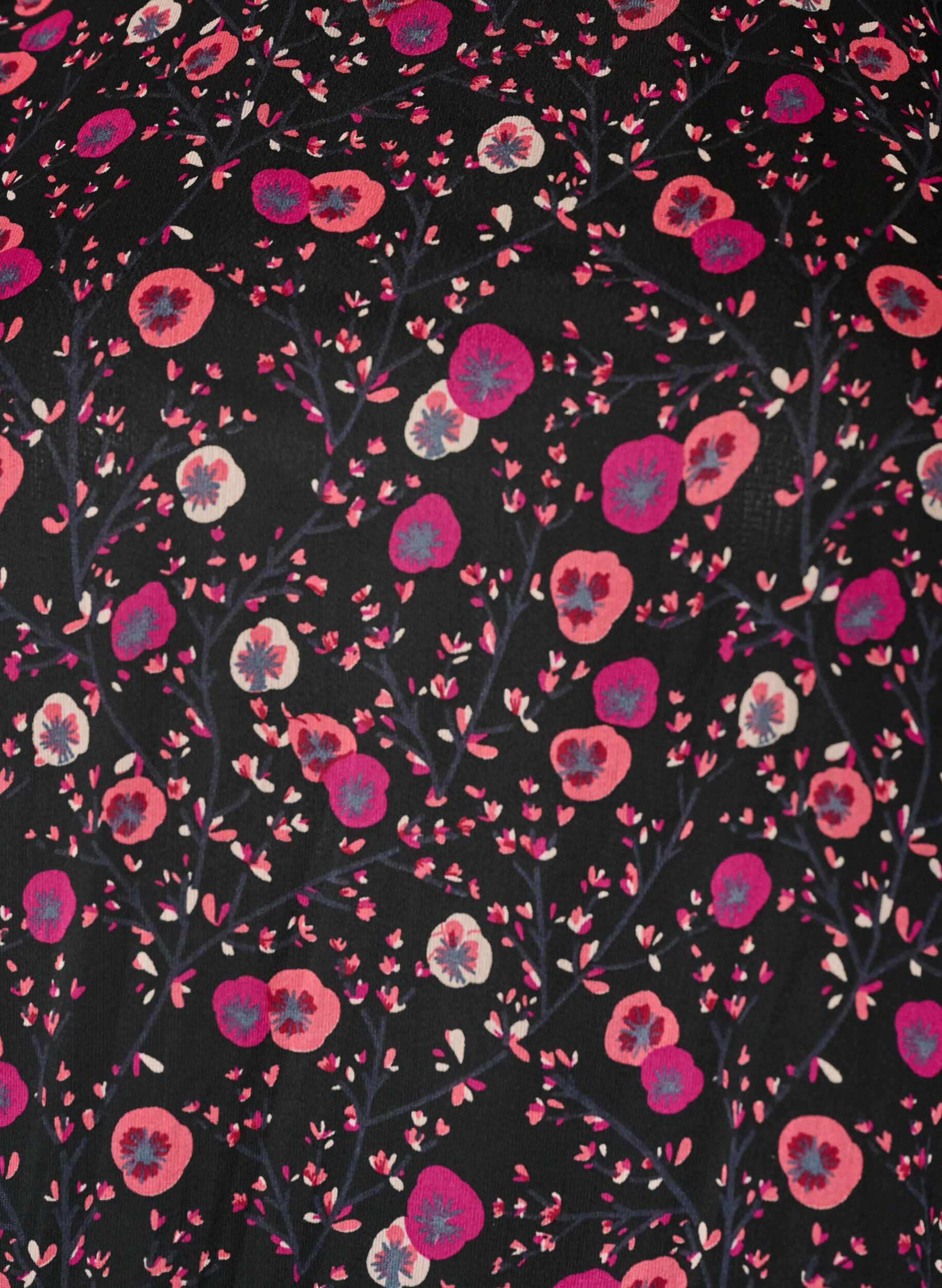 ZizzifashionFloral chiffon blouse with sheer sleeves, Black, Packshot image number 2