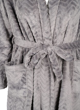 Long dressing gown with pockets, Dark Grey, Packshot image number 2