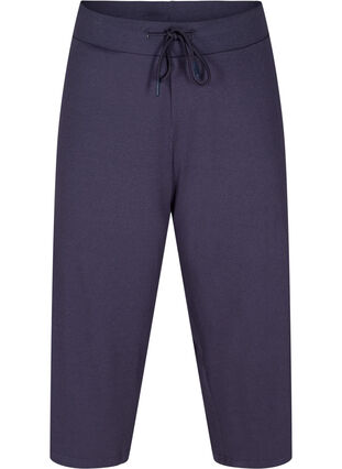 Loose culotte trousers in rib fabric, Odysses Gray, Packshot image number 0