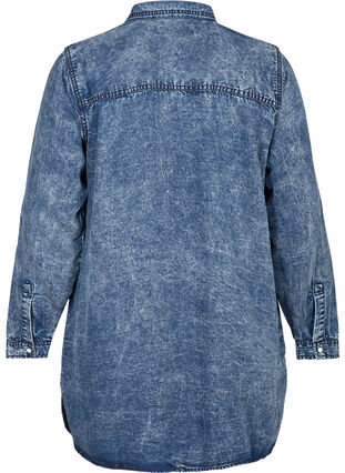 Long lyocell shirt, Denim blue stone wash, Packshot image number 1
