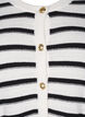 Striped knitted cardigan with gold buttons, Cloud D. w. Black, Packshot image number 2