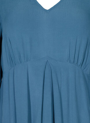 Viscose dress with 3/4 length sleeves, Real Teal, Packshot image number 2