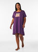 Short-sleeved nightgown in organic cotton, Blue, Model image number 1