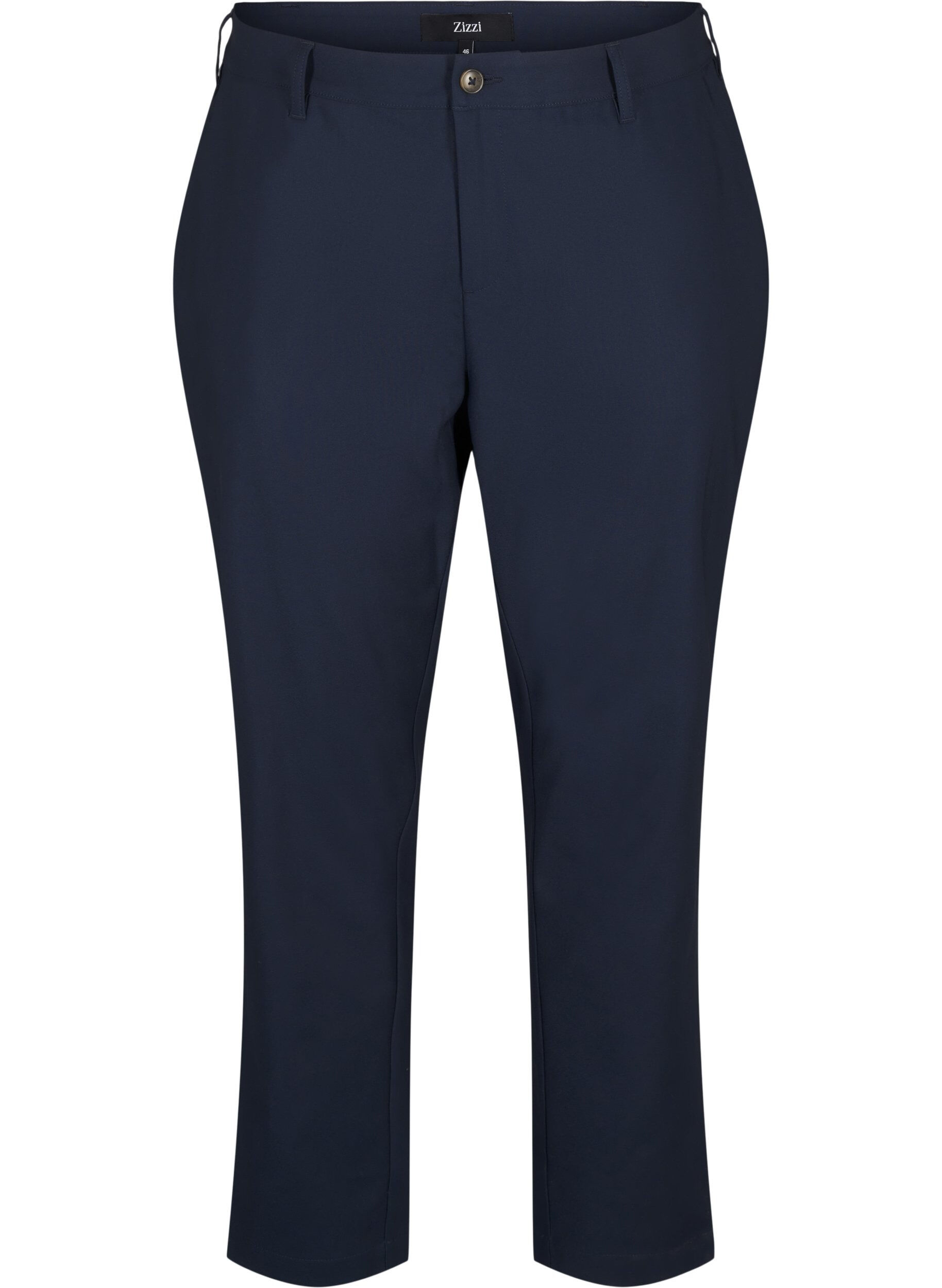 Zizzifashion High-waisted trousers with straight legs, Blue, Packshot image number 0