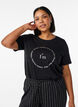 T-shirt with motif, Black, Model image number 0