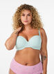 Moulded microfibre bra with a dobby texture, Green, Model image number 0