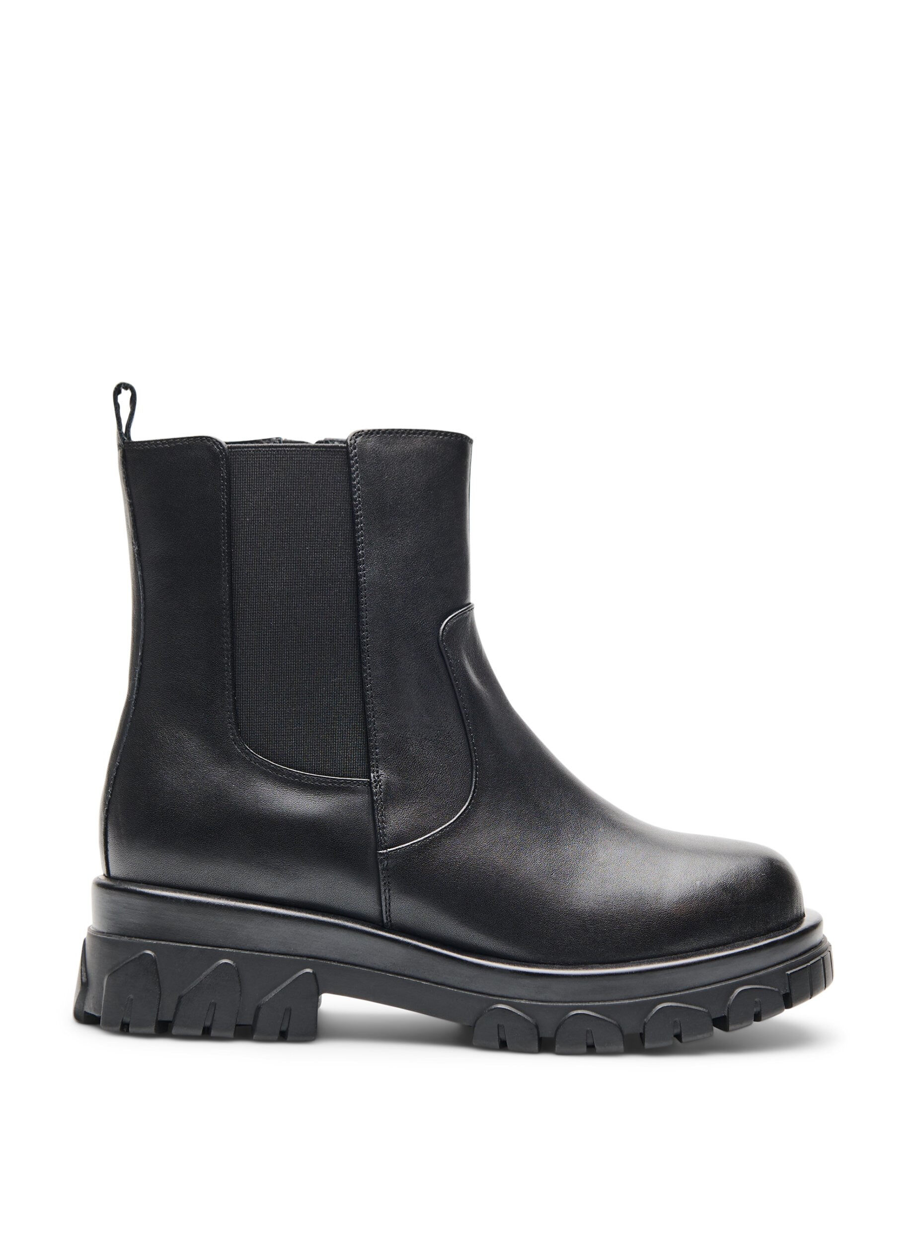 Wide fit - Chunky leather Chelsea boots with zip