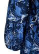 Short cotton dress with an elasticated hem and long sleeves, Blue, Packshot image number 3