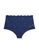 High-waisted hipster briefs with lace, Medieval Blue, Packshot image number 0