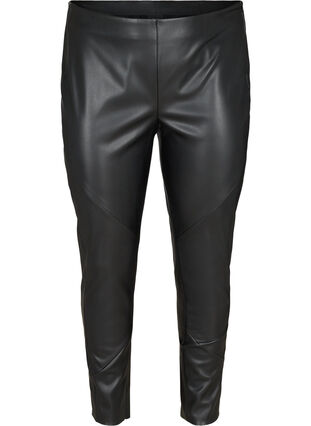 Faux leather leggings, Black, Packshot image number 0