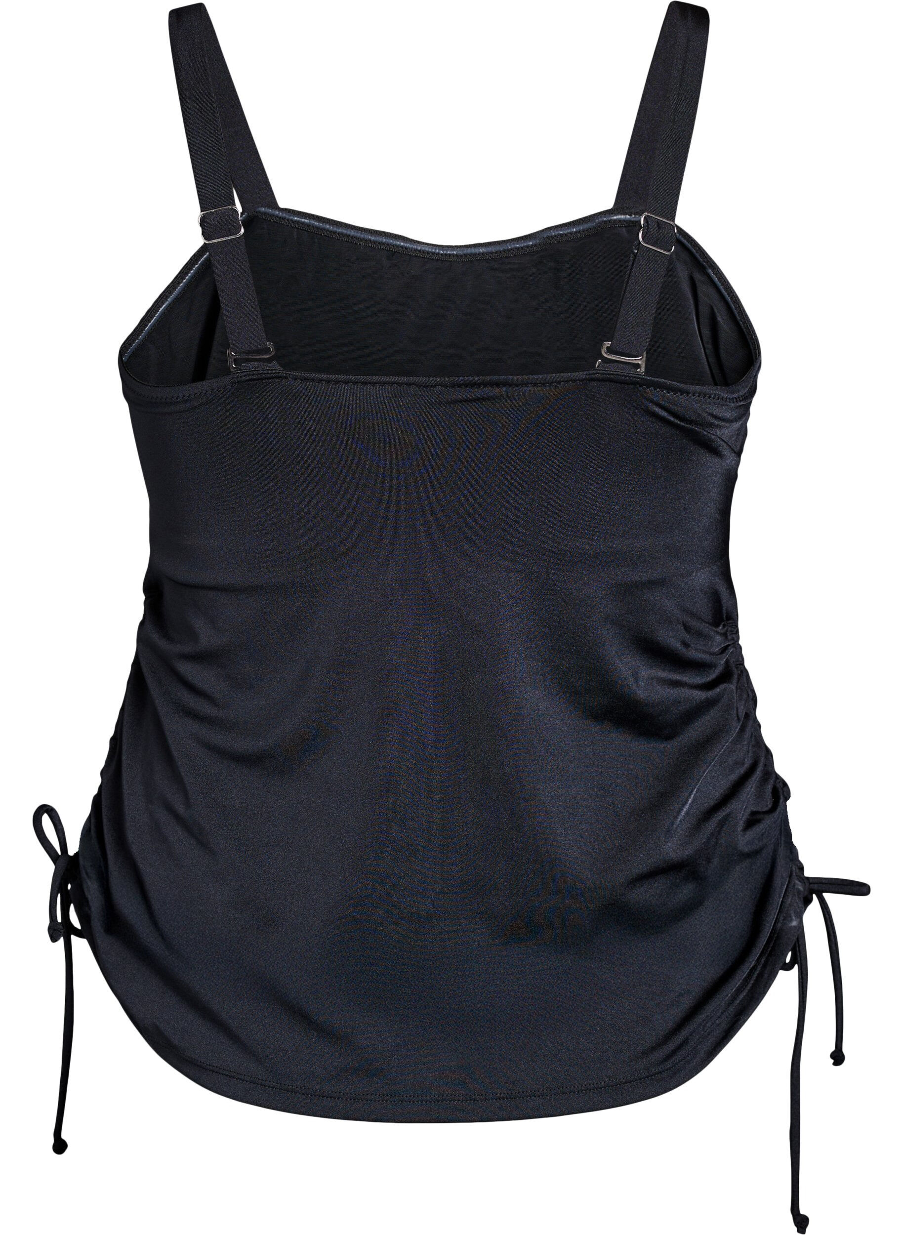 Zizzifashion Tankini with removable cups and adjustable sides, Black, Packshot image number 1