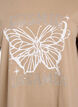 Organic cotton T-shirt with rhinestones and butterfly motif, Brown, Packshot image number 2