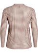 Checked mesh blouse, Beige, Packshot image number 1