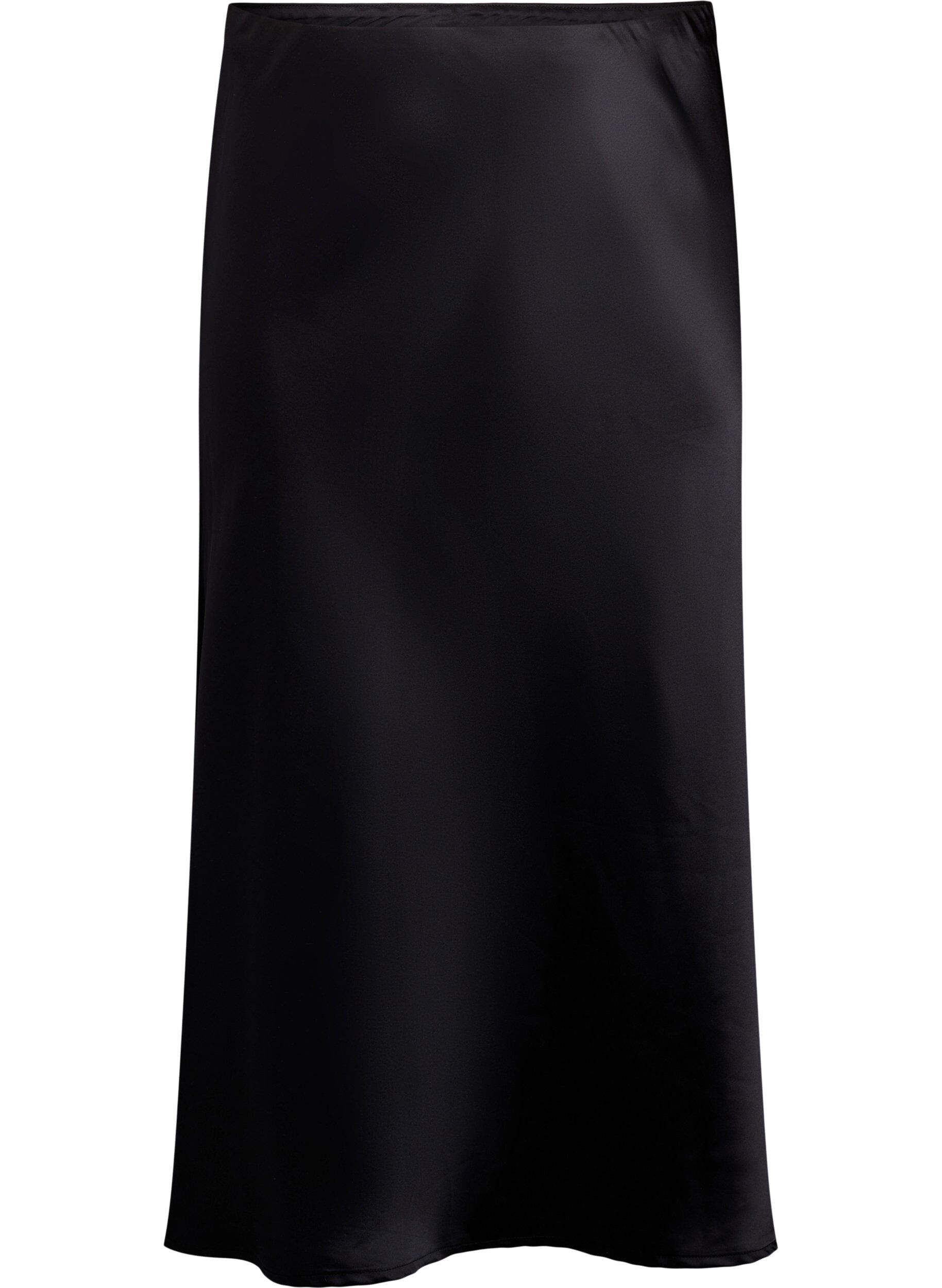 ZizzifashionSatin midi skirt, Black, Packshot image number 0