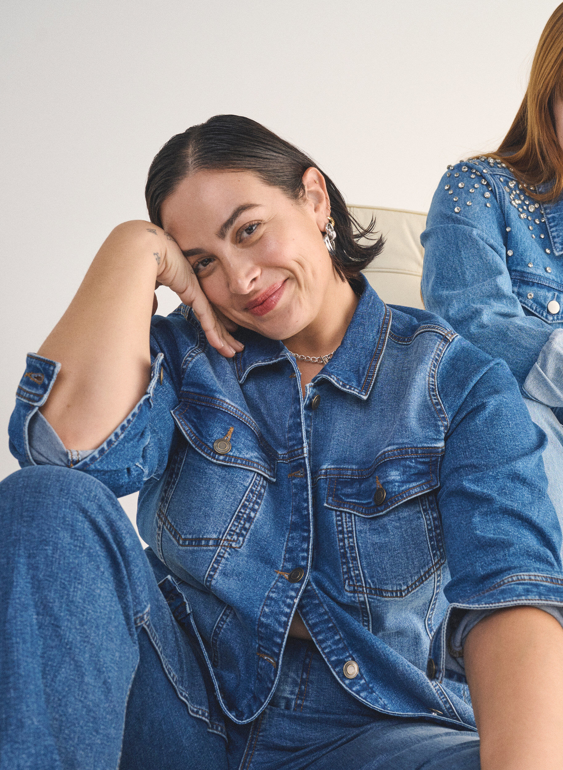 Zizzifashion Denim jacket with a classic cut, Light Blue, Image image number 0