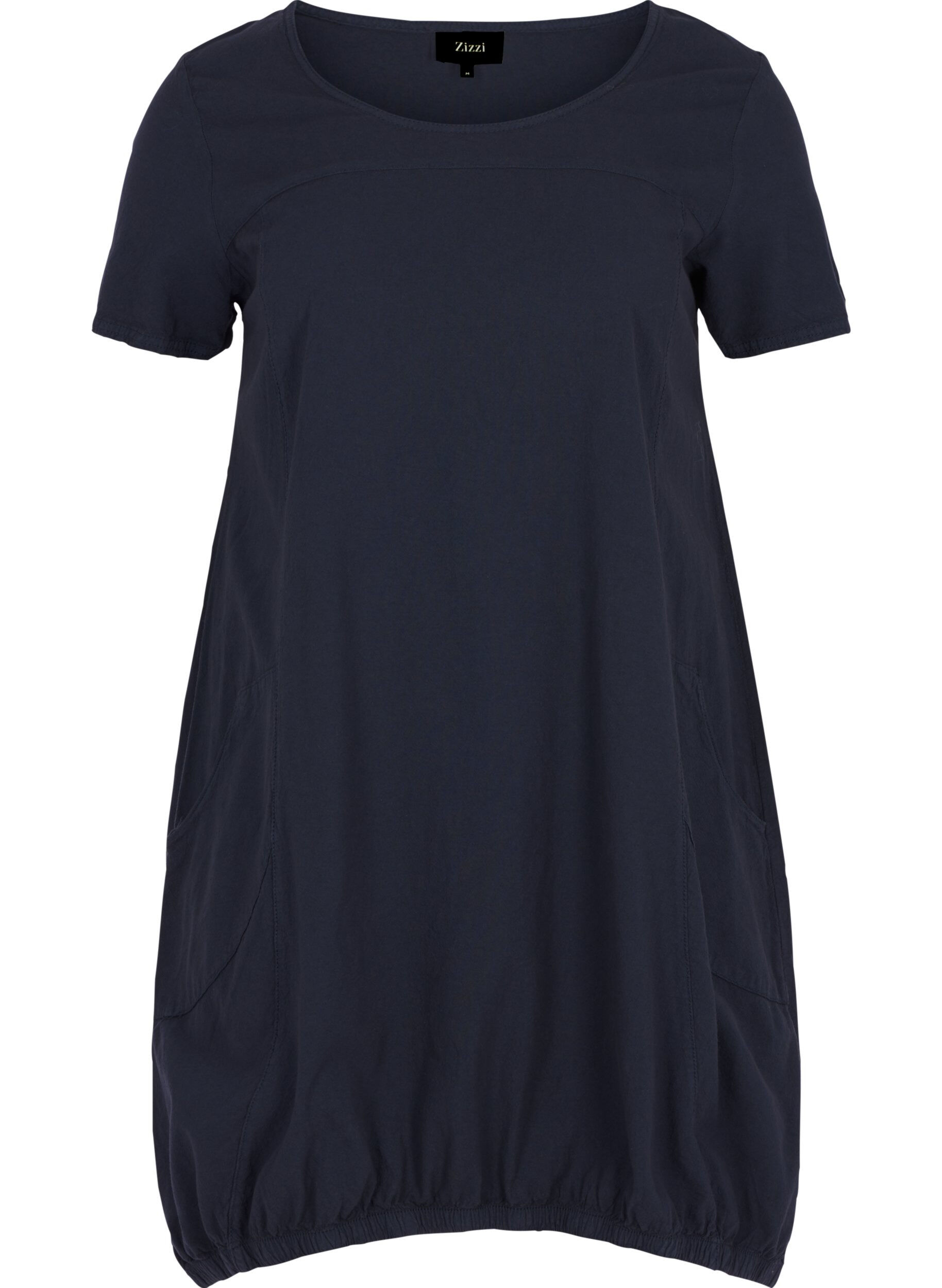 Zizzifashion Short-sleeved cotton dress, Blue, Packshot image number 0