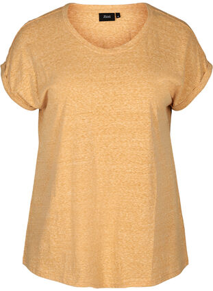 Marled cotton t-shirt, Mineral Yellow Mélange, Packshot image number 0