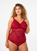 Lace bodystocking with mesh, Rhythmic Red, Model image number 0