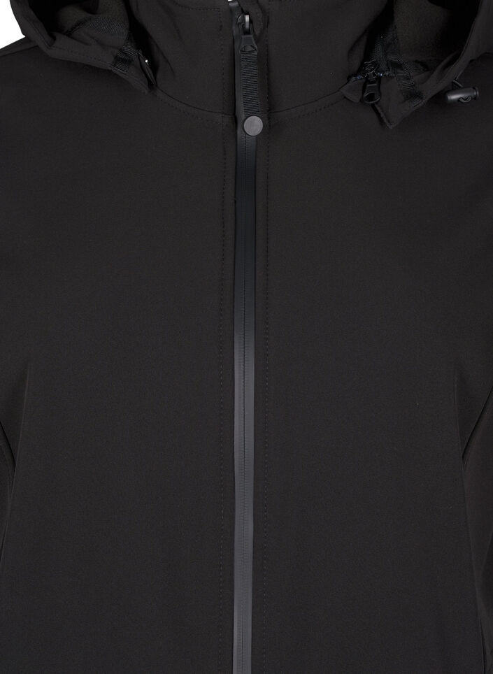 Softshell jacket with detachable hood, Black, Packshot image number 2