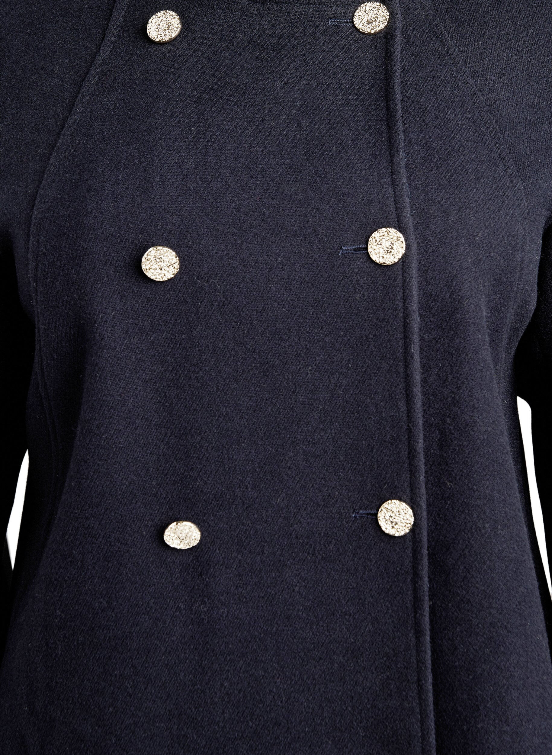 Zizzifashion A-line coat with gold buttons, Blue, Packshot image number 2