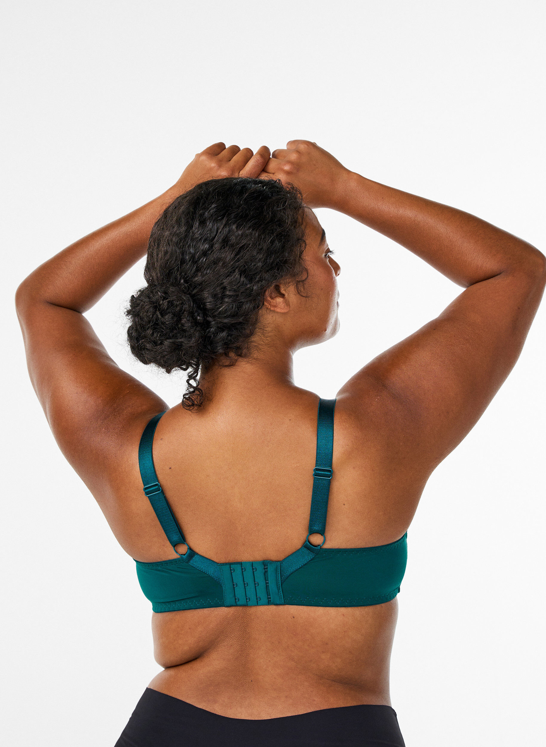 Zizzifashion Padded lace bra with underwire, Green, Model image number 2