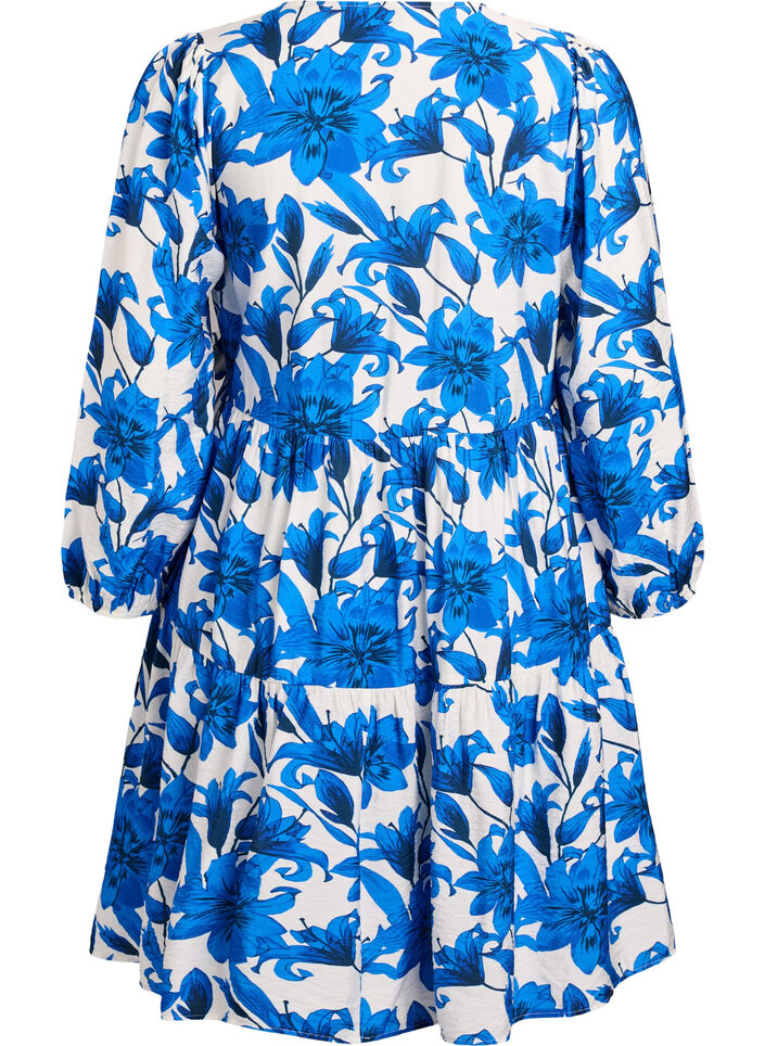 Floral wrap dress with tie belt, Vanilla, Packshot image number 1