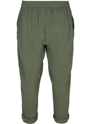 Cotton trousers with pockets, Thyme, Packshot image number 1