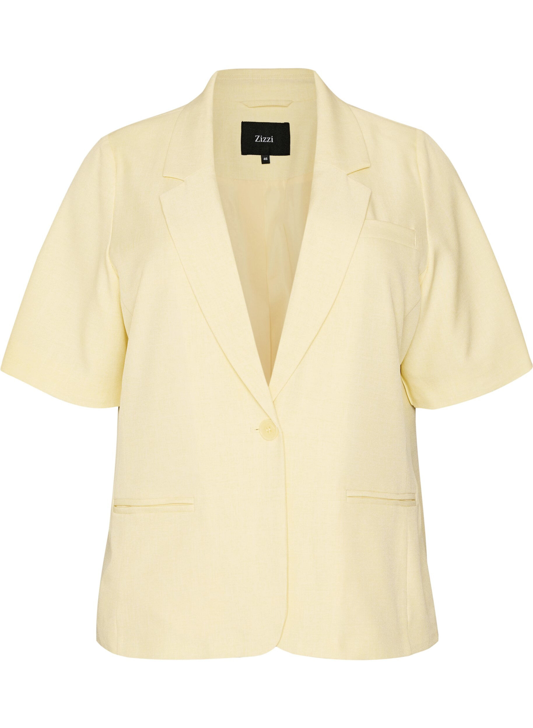 Zizzifashion Blazer with short sleeves and lapels, Yellow, Packshot image number 0