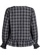 Blouse with checks and ruffle details, Black, Packshot image number 1