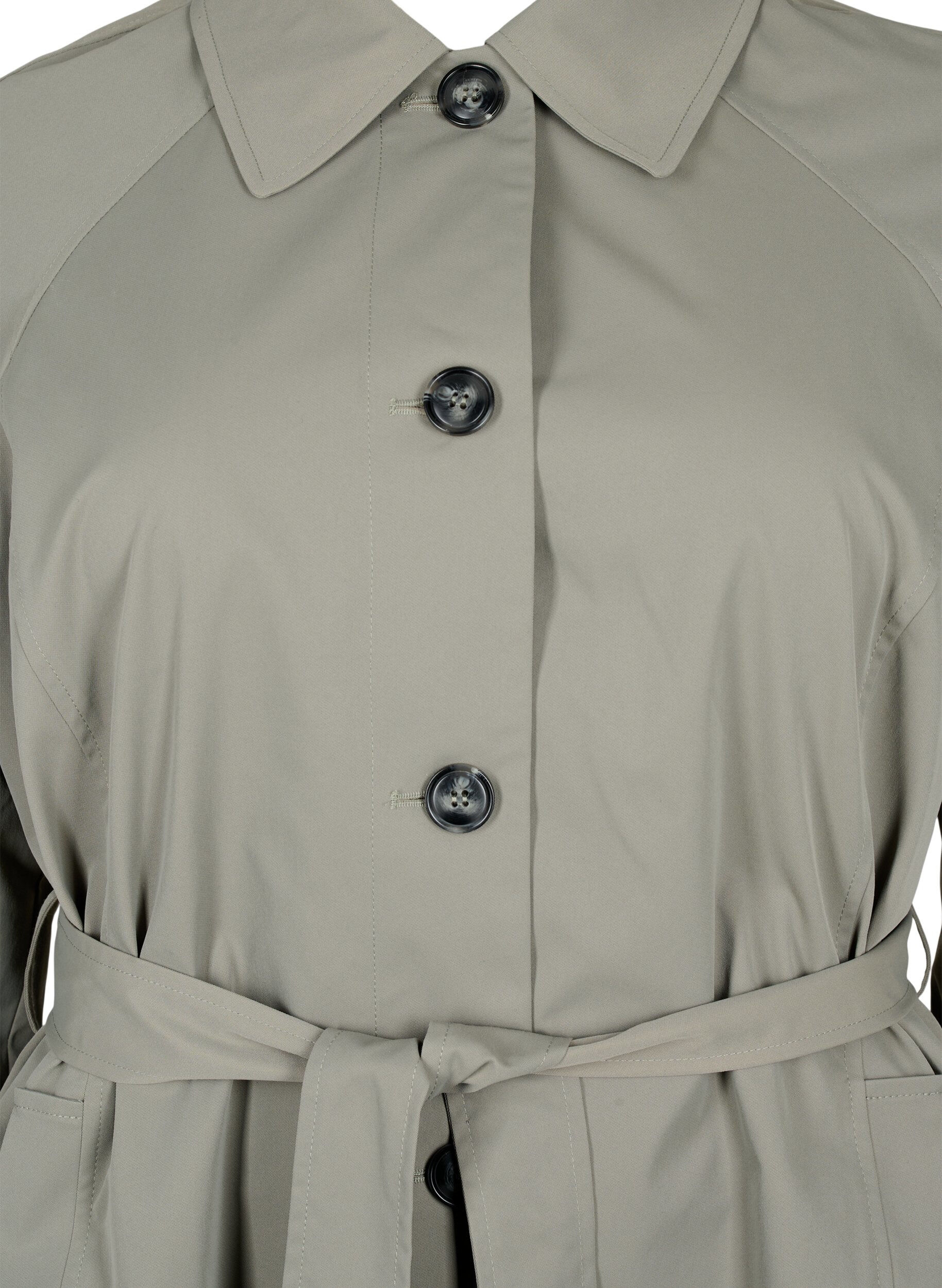 Zizzifashion Trench coat with pockets and belt, Sea Spray, Packshot image number 2