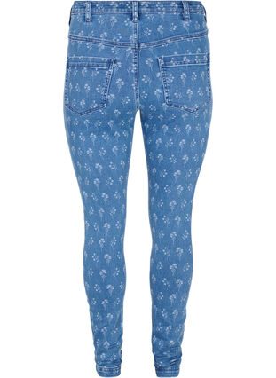 Super slim Amy jeans with flower print, Blue denim, Packshot image number 1