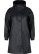 Rain jacket with hood and button fastening, Black, Packshot image number 0