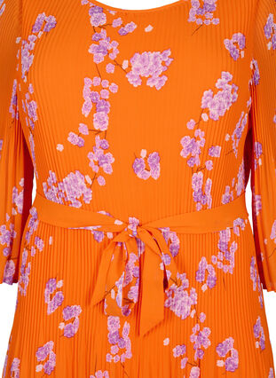 Printed pleated dress with tie string, Exuberance Flower, Packshot image number 2