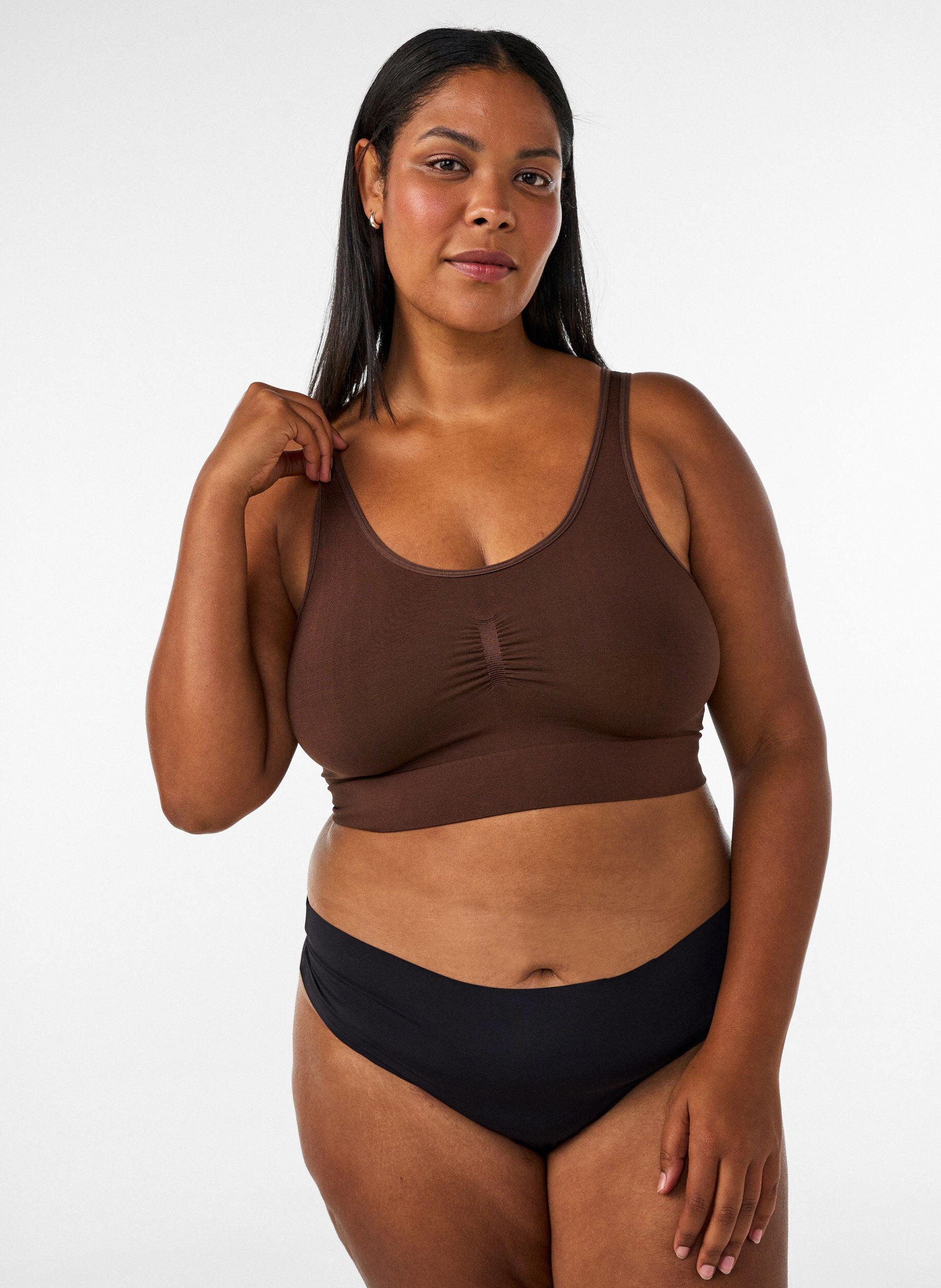 ZizzifashionSoft non-padded bra, Brown, Model image number 1