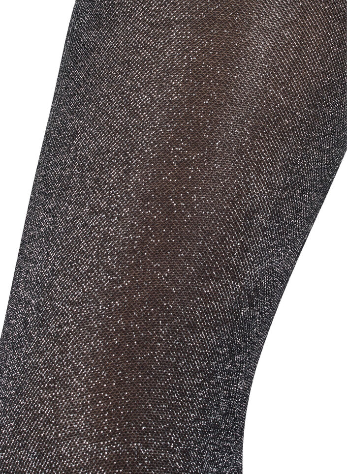 Glittery 50 denier tights, Black, Packshot image number 1