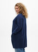 Ribbed Knit Cardigan with Pockets, Blue, Model image number 2