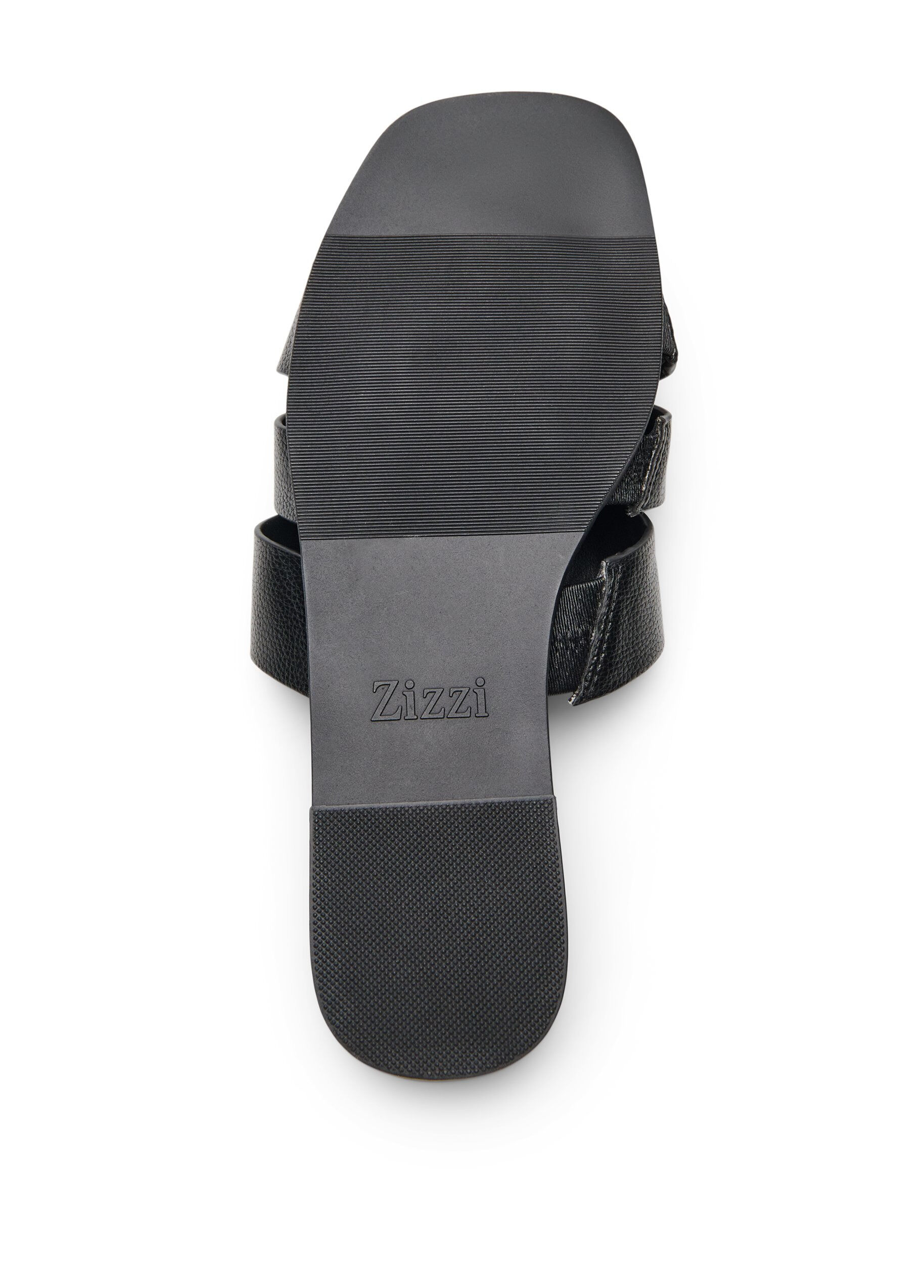Zizzifashion Sandal with wide straps and a square toe, Black, Packshot image number 4