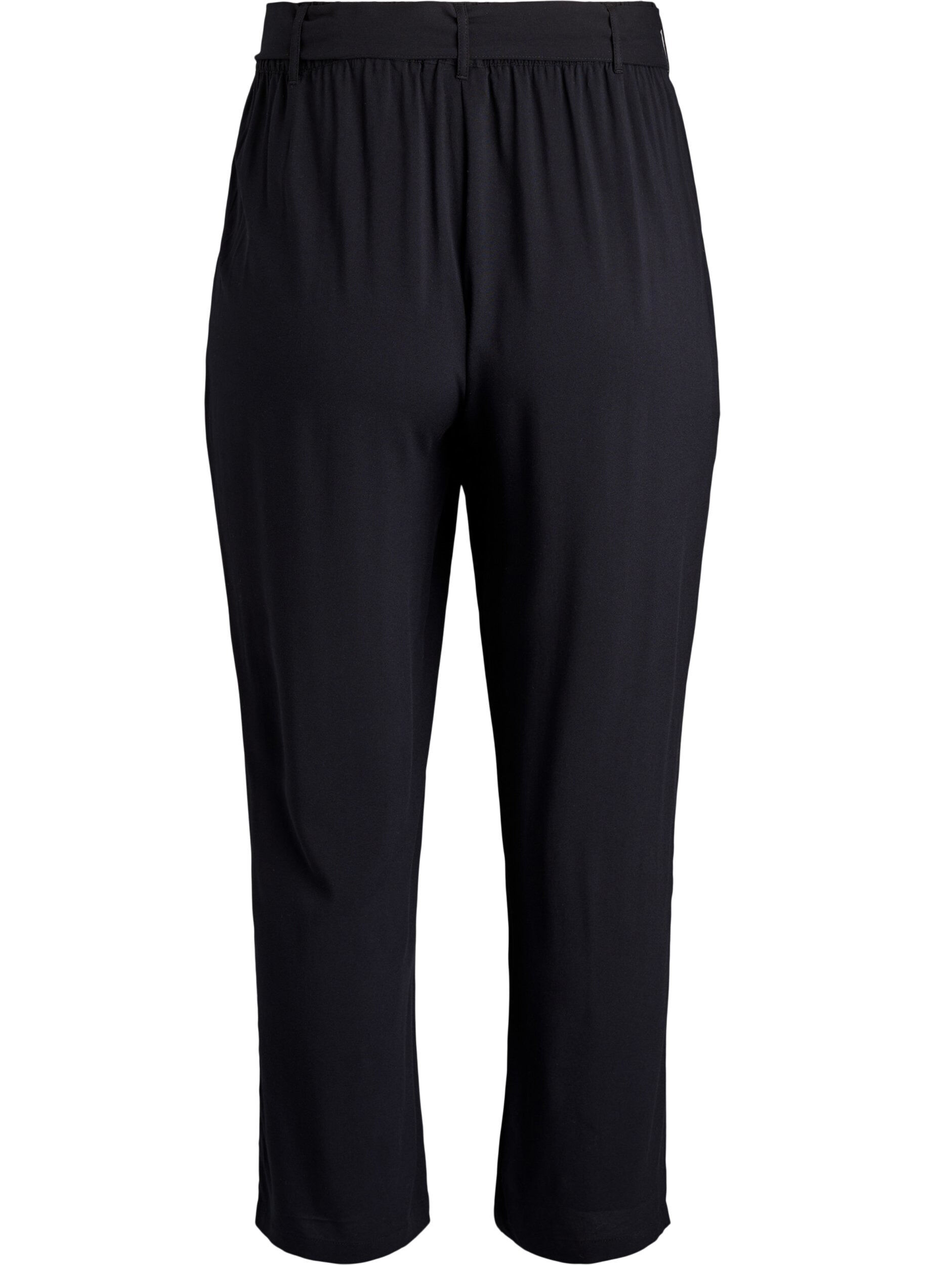 Zizzifashion High-waisted viscose trousers, Black, Packshot image number 1