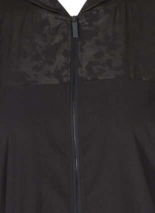 Hooded sports jacket with print, Black, Packshot image number 2