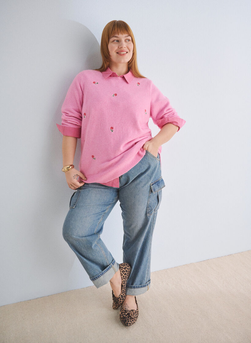 Loose-fitting jeans with cargo pockets, Light blue, Image image number 0